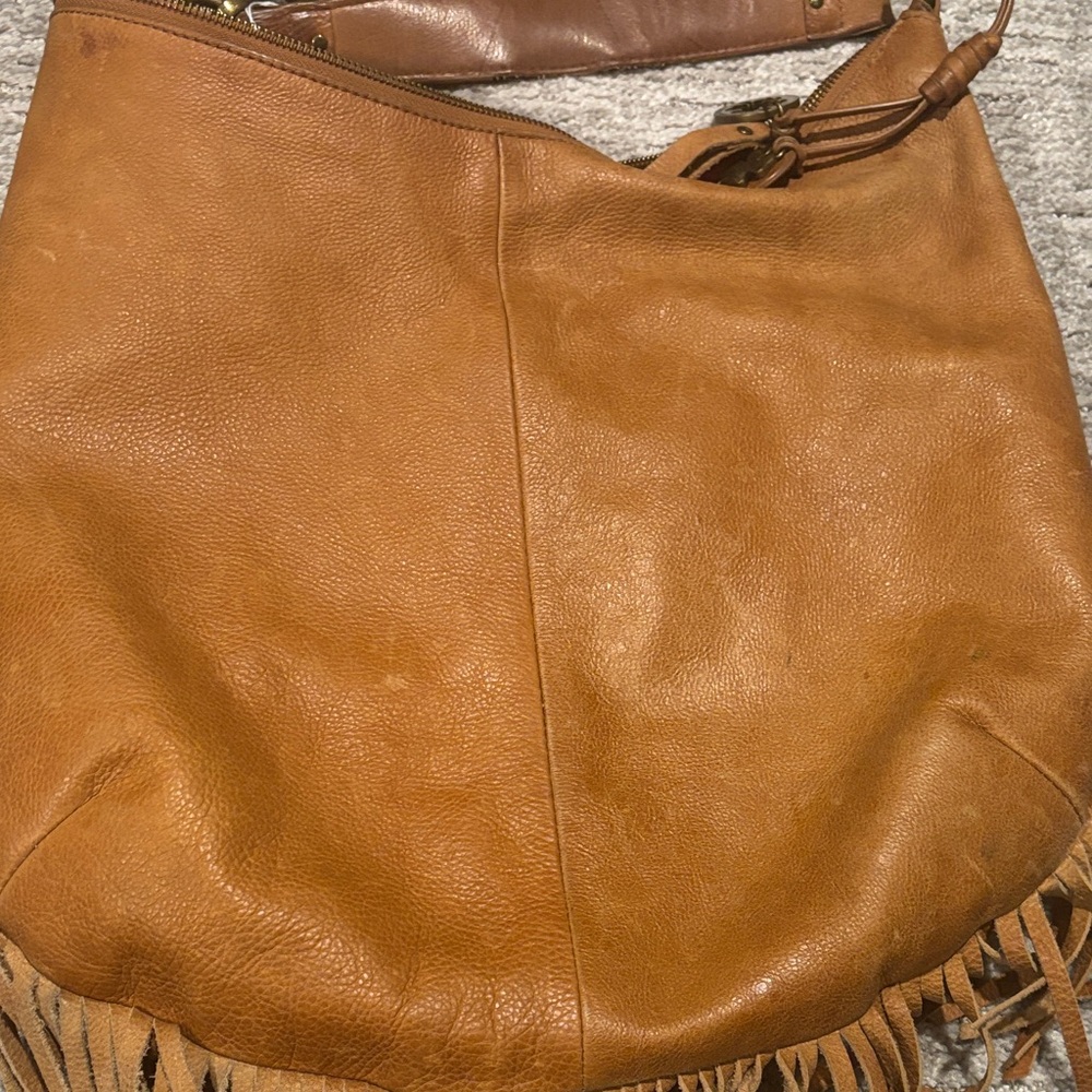 Lucky Brand Brown Leather Fringe Shoulder Bag - Picture 8 of 10